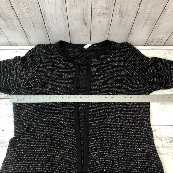 NY Collection Tweed Style Open Front Cardigan Large - Picture 7 of 9
